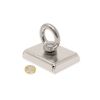 75 x 55 x 20mm N42 Neodymium Pot Magnet with M10 Eyebolt and 10 metre Rope - 110kg Pull