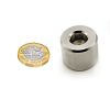 25mm dia x 20mm thick x 6mm hole N42 Neodymium Magnet - 21.4kg Pull