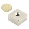 30 x 30 x 15mm thick x 6.5mm c/s N42 Neodymium Magnet - 30kg Pull