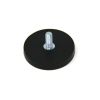 43mm dia x 6mm thick Rubber Coated POS Magnet c/w M6 x 15mm External Thread - 8kg Pull