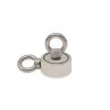 48mm dia x 18mm thick N42 Neodymium Pot Magnet with 2x M8 Eyebolts + 10 metre Rope - 80kg Pull