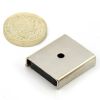 26 x 23 x 6.3mm thick (x 3mm hole) Stainless Steel Ferrite Channel Magnet - 6.1kg Pull