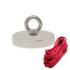 116mm dia x 20mm N42 Neodymium Pot Magnet with M12 Eyebolt + 10 metre Rope - 400kg Pull